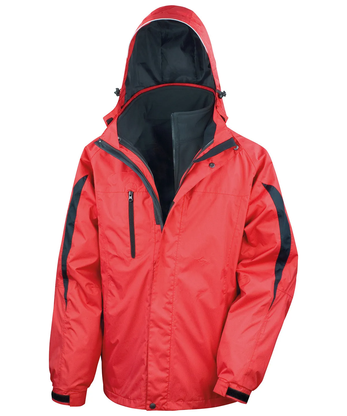 3-in-1 journey jacket with softshell inner | Red/Black