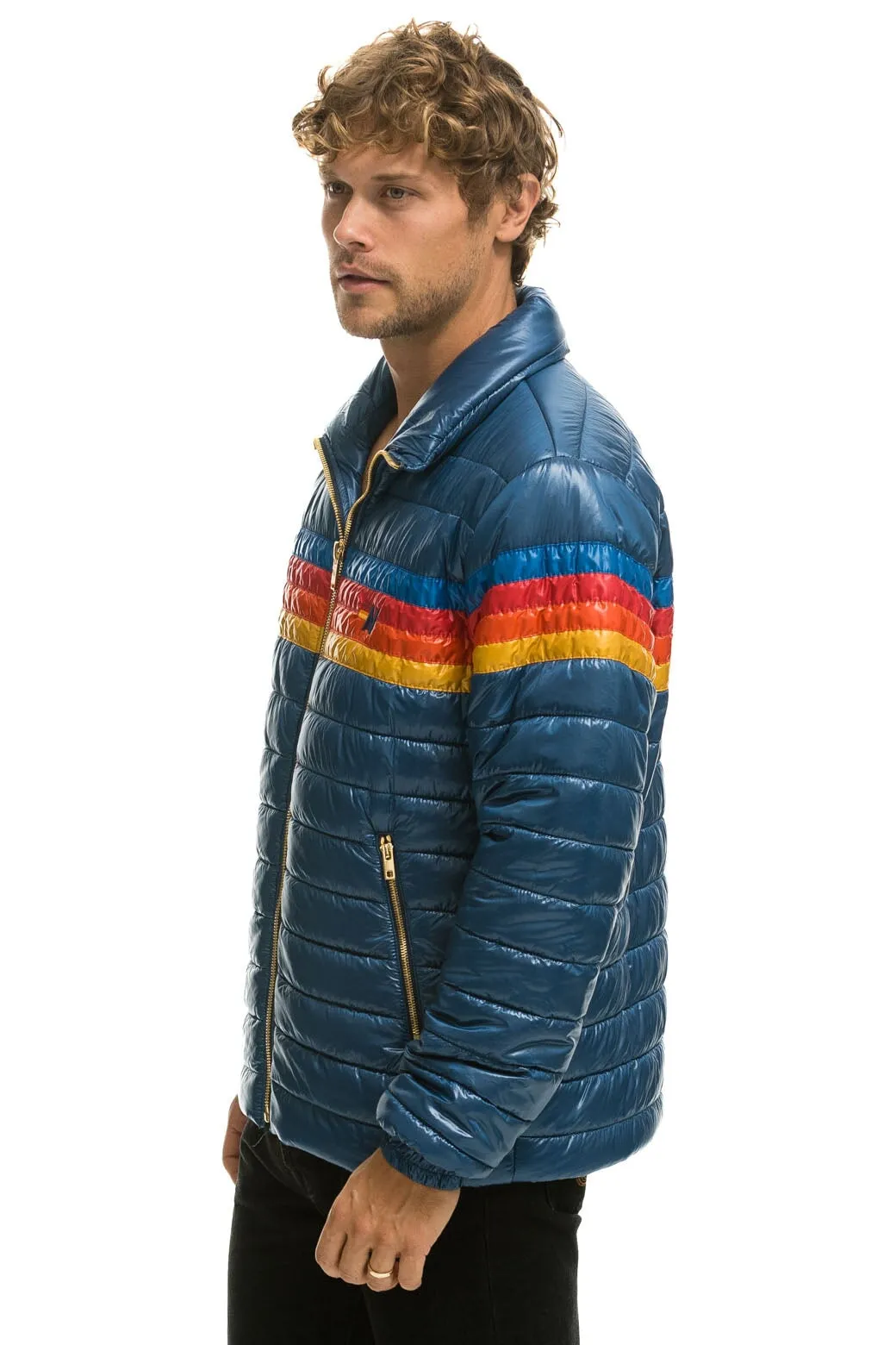 4 STRIPE TRAVELER JACKET - GLOSSY DEEP BLUE