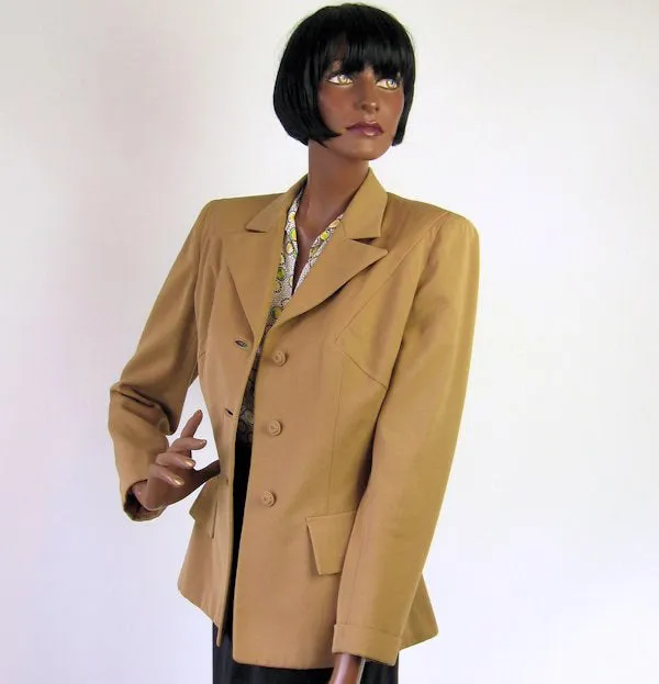 40s Fitted Jacket Vintage Womens Geometric Cut M/L VFG