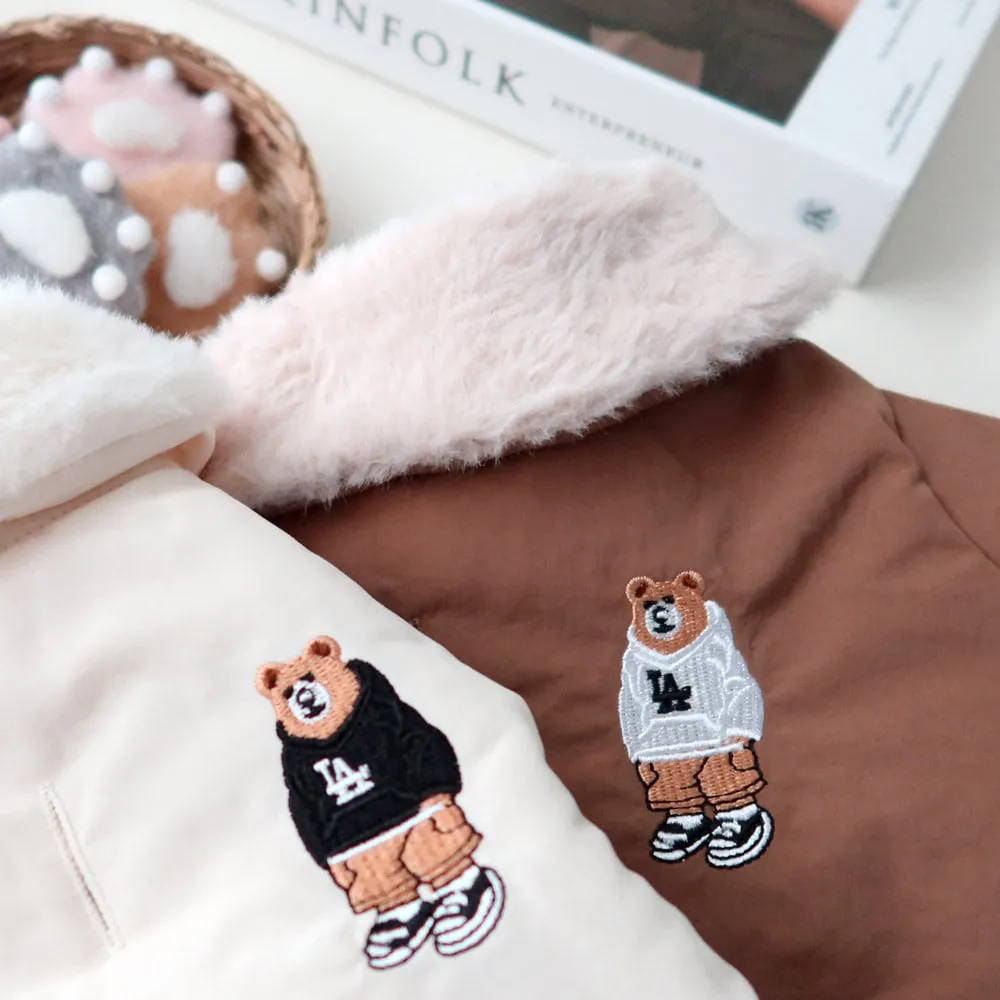 Insulated Bear-Themed Puffer Jacket for Optimal Warmth