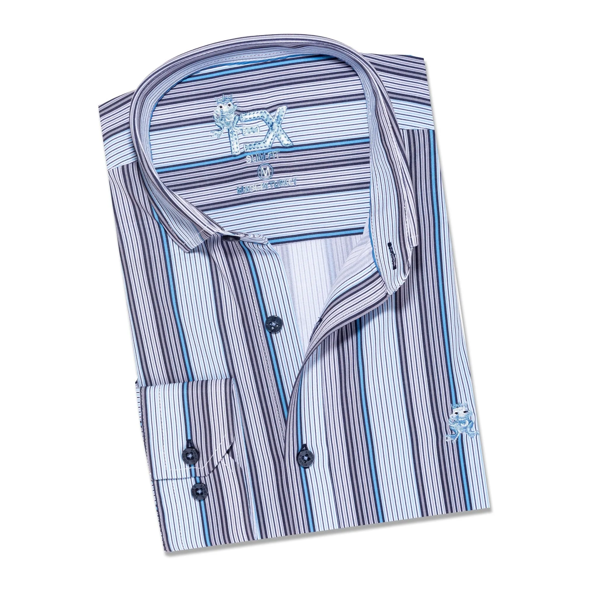 Blue Devil FROG Striped Button Down Shirt