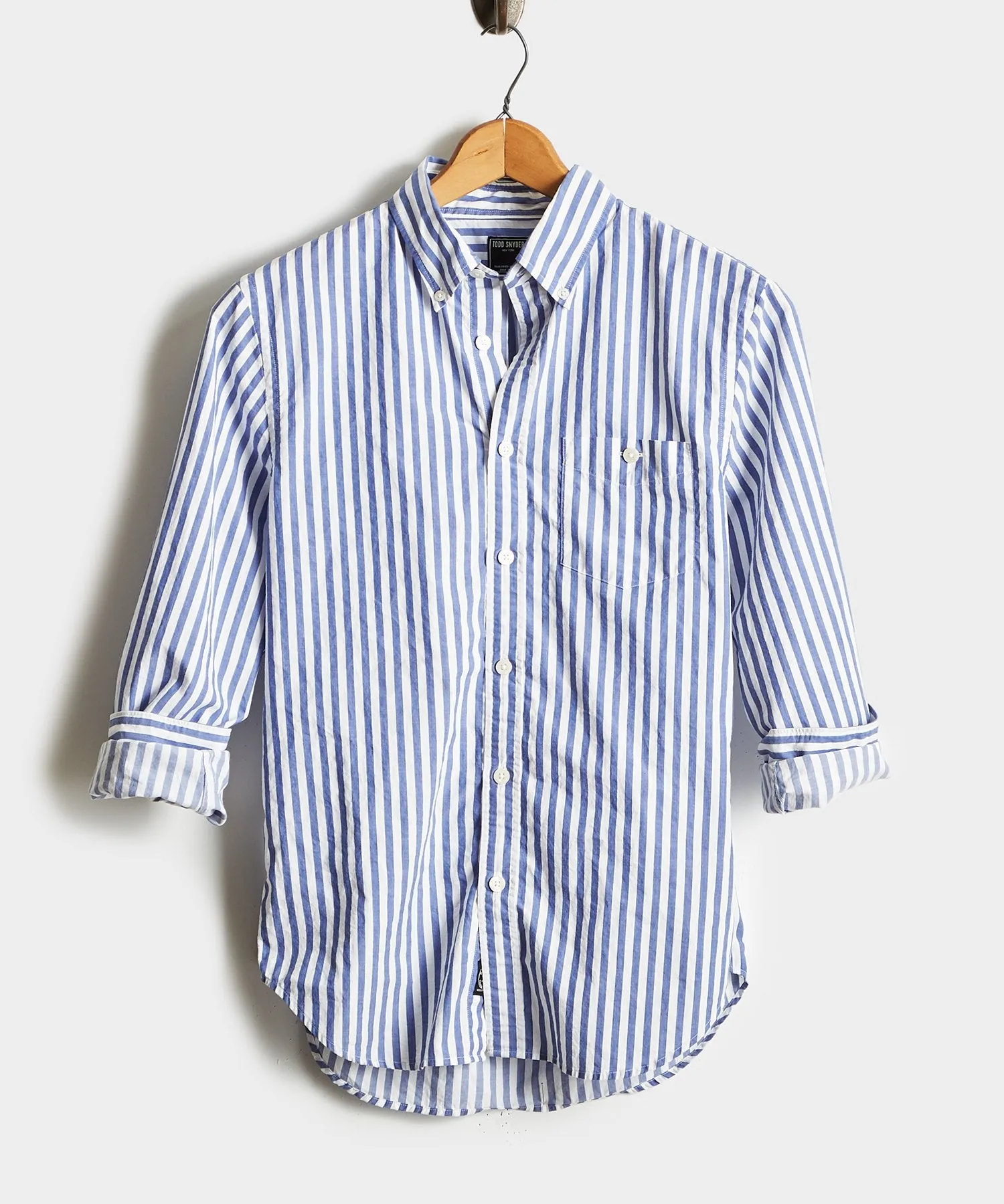 Bold Stripe Button Down Shirt in Blue