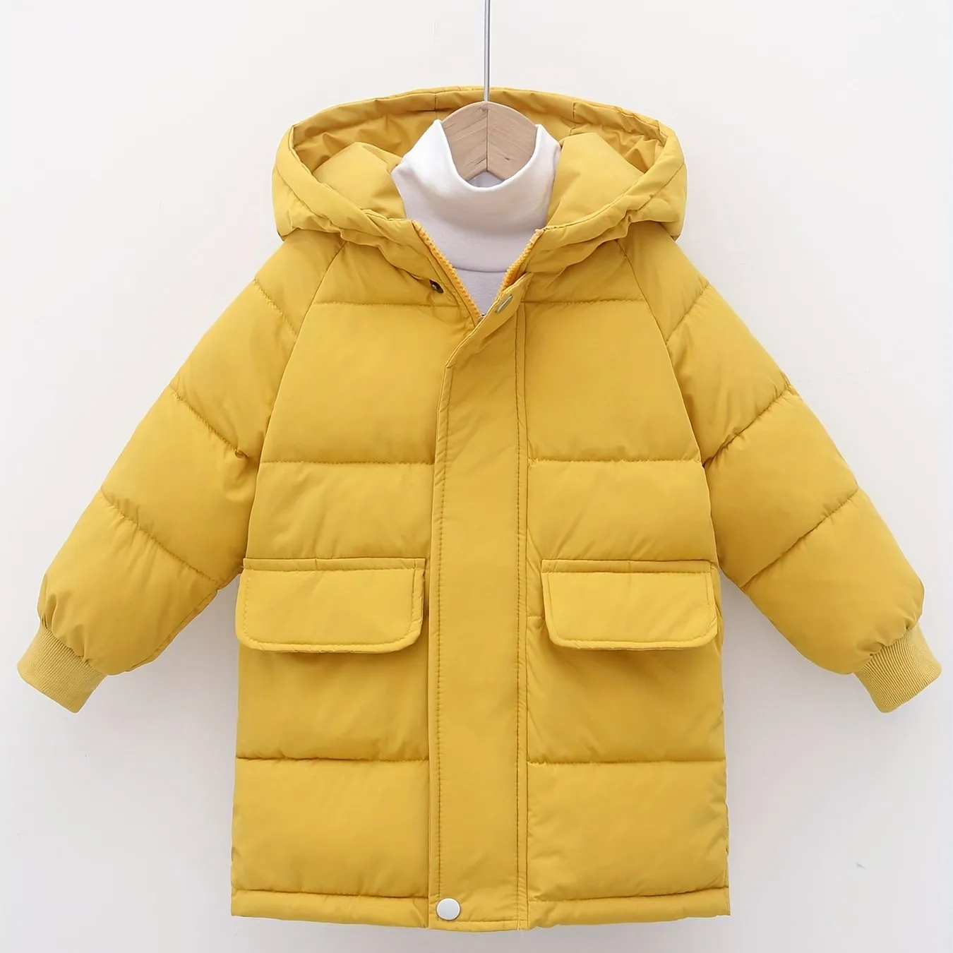 Boys Casual Thick Warm Mid-length Hooded Jacket, Zip Up Coat, Boy's Clothes For Winter Outdoor, As Gift