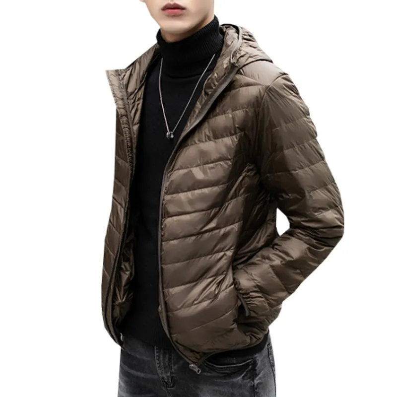 breathable and water resistant ultralight down jacket for men