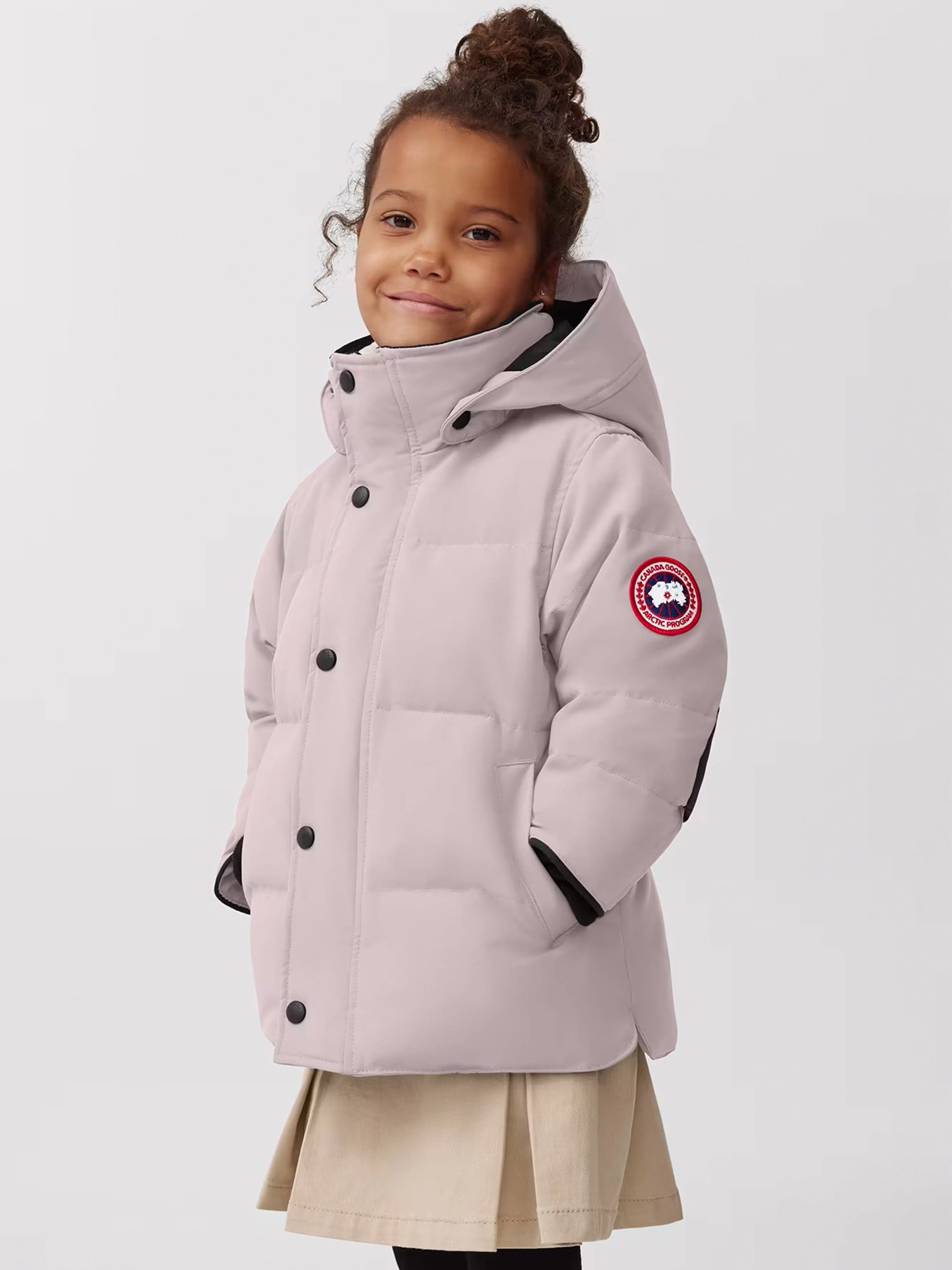 Canada Goose Girls Down Padded Snowy Owl Parka Jacket in Pink