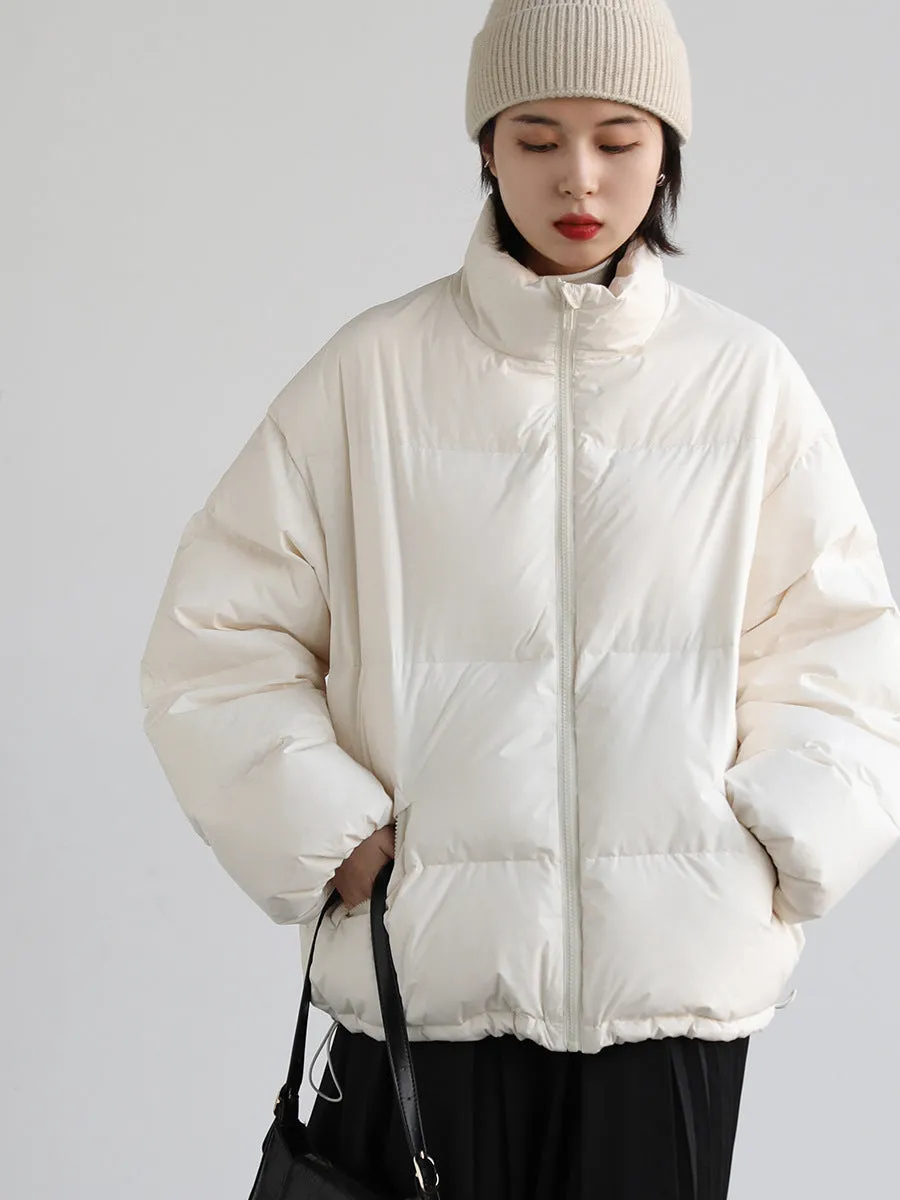 CHICVEN simple bread jacket short 90 white duck down jacket women's winter loose thickened warm jacket