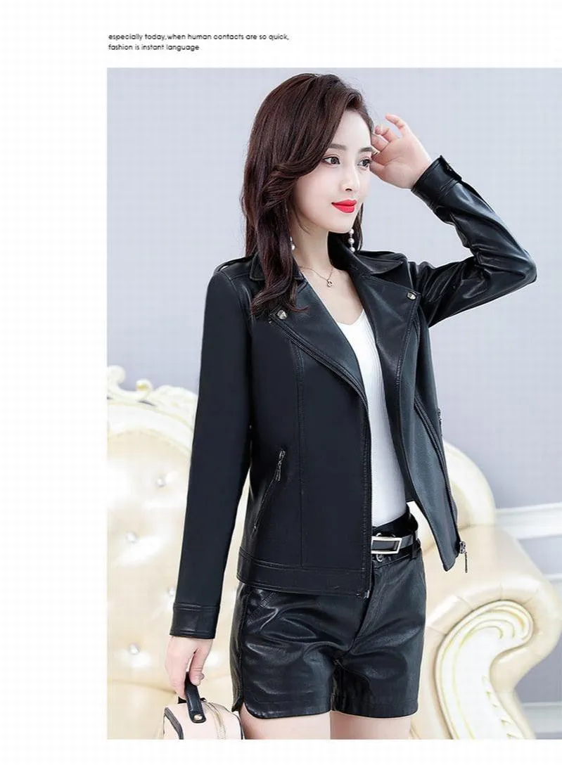 Clarice Leather Biker Jacket Women