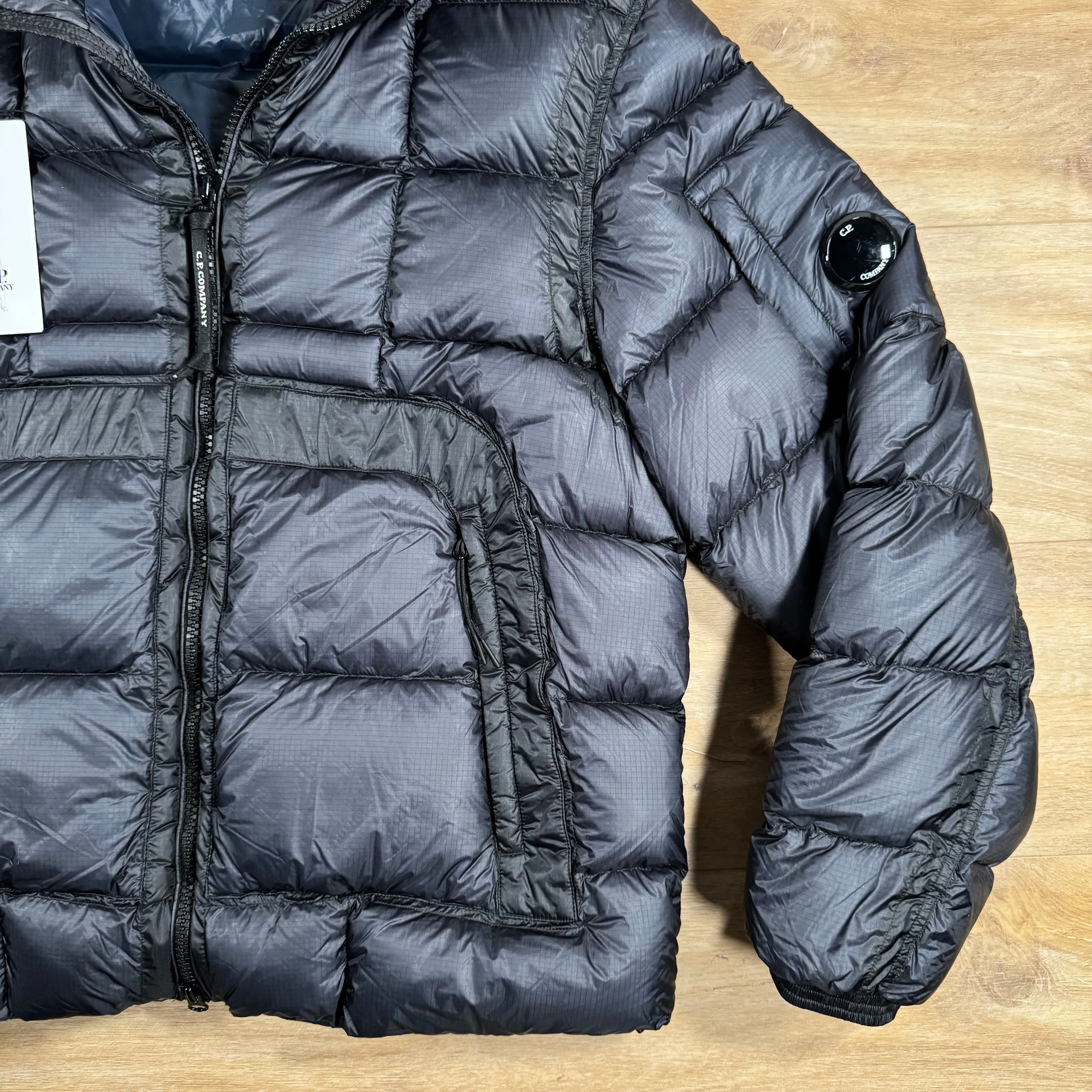 C.P. Company Short Down Lens Jacket in Navy