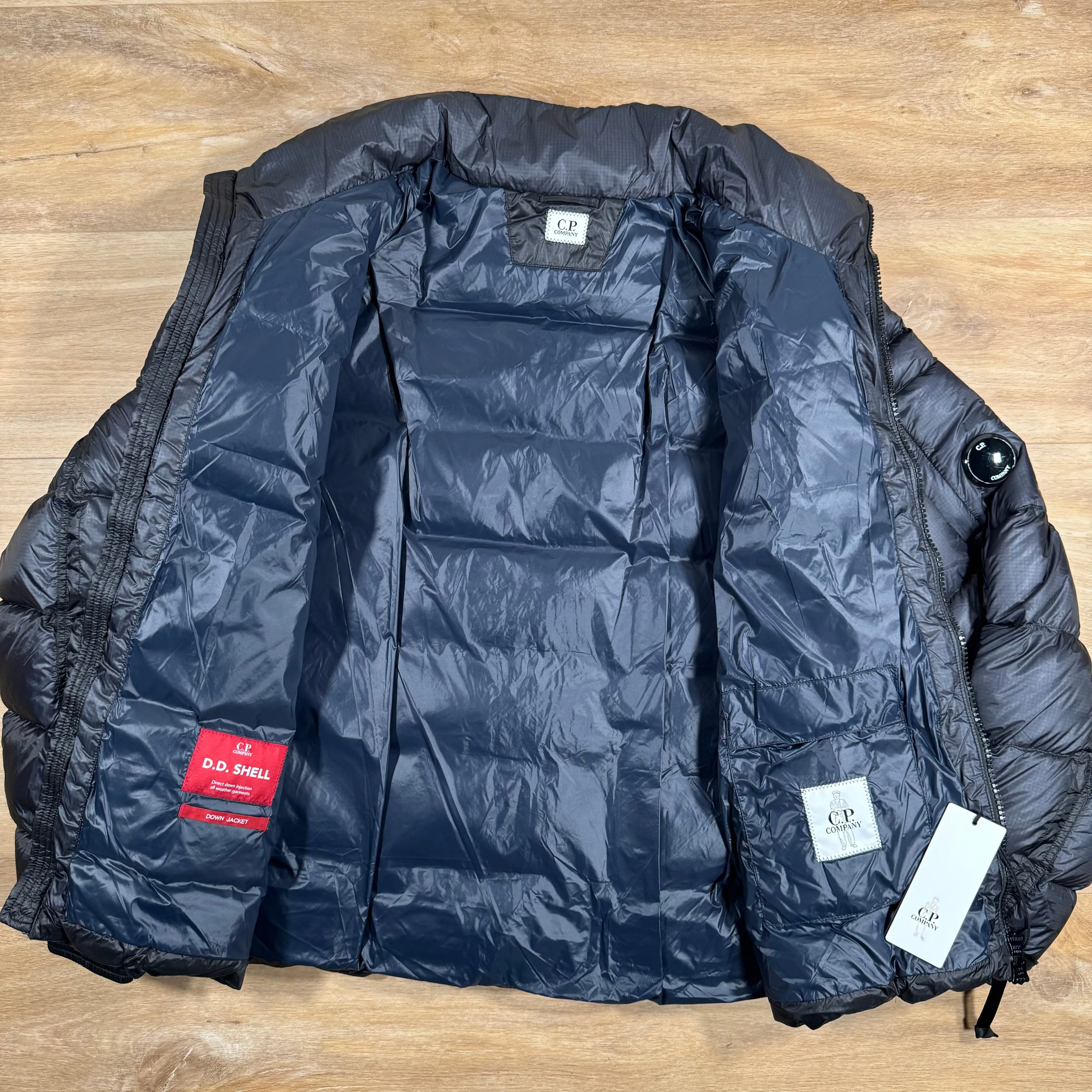 C.P. Company Short Down Lens Jacket in Navy