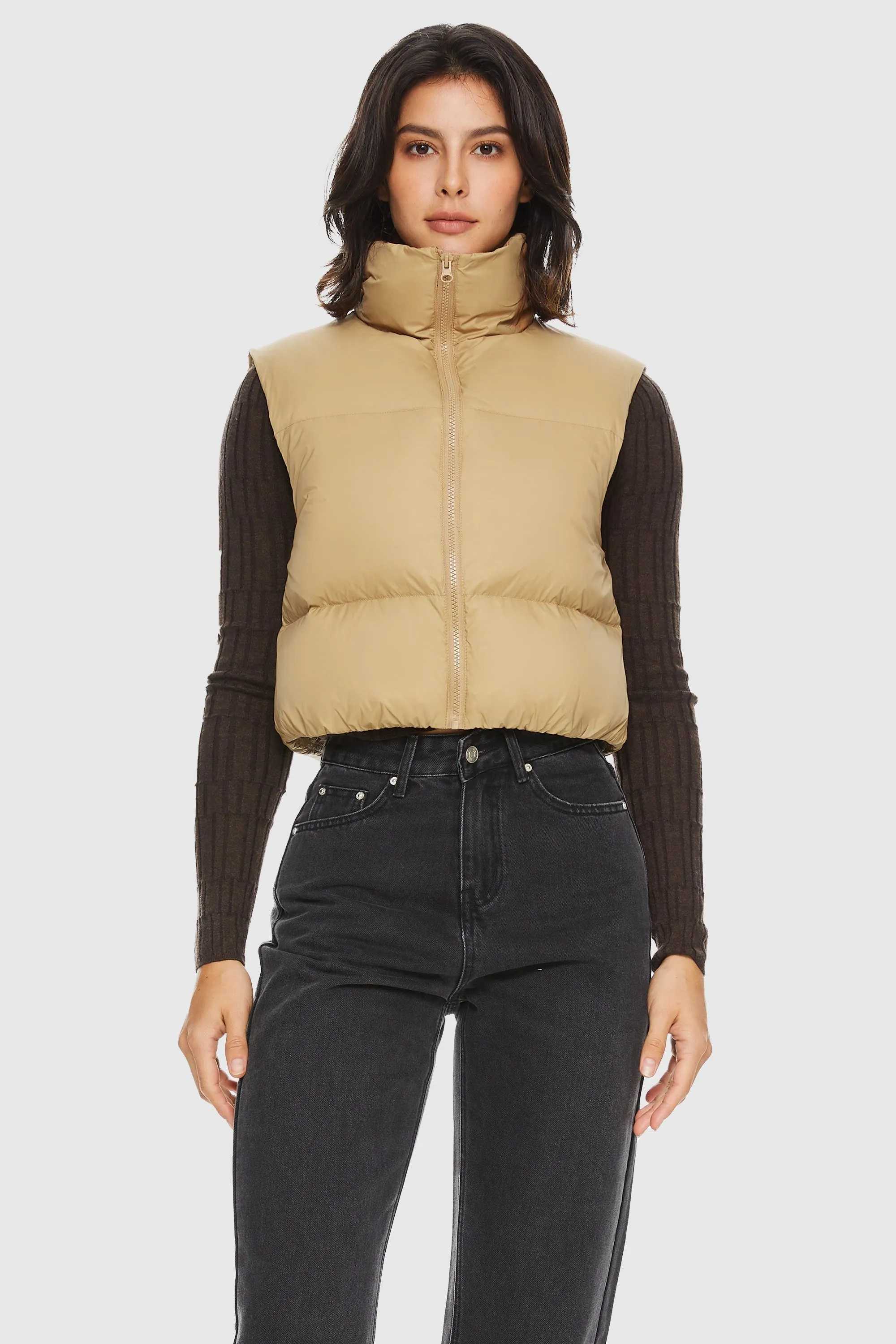 Cropped Puffer Down Vest