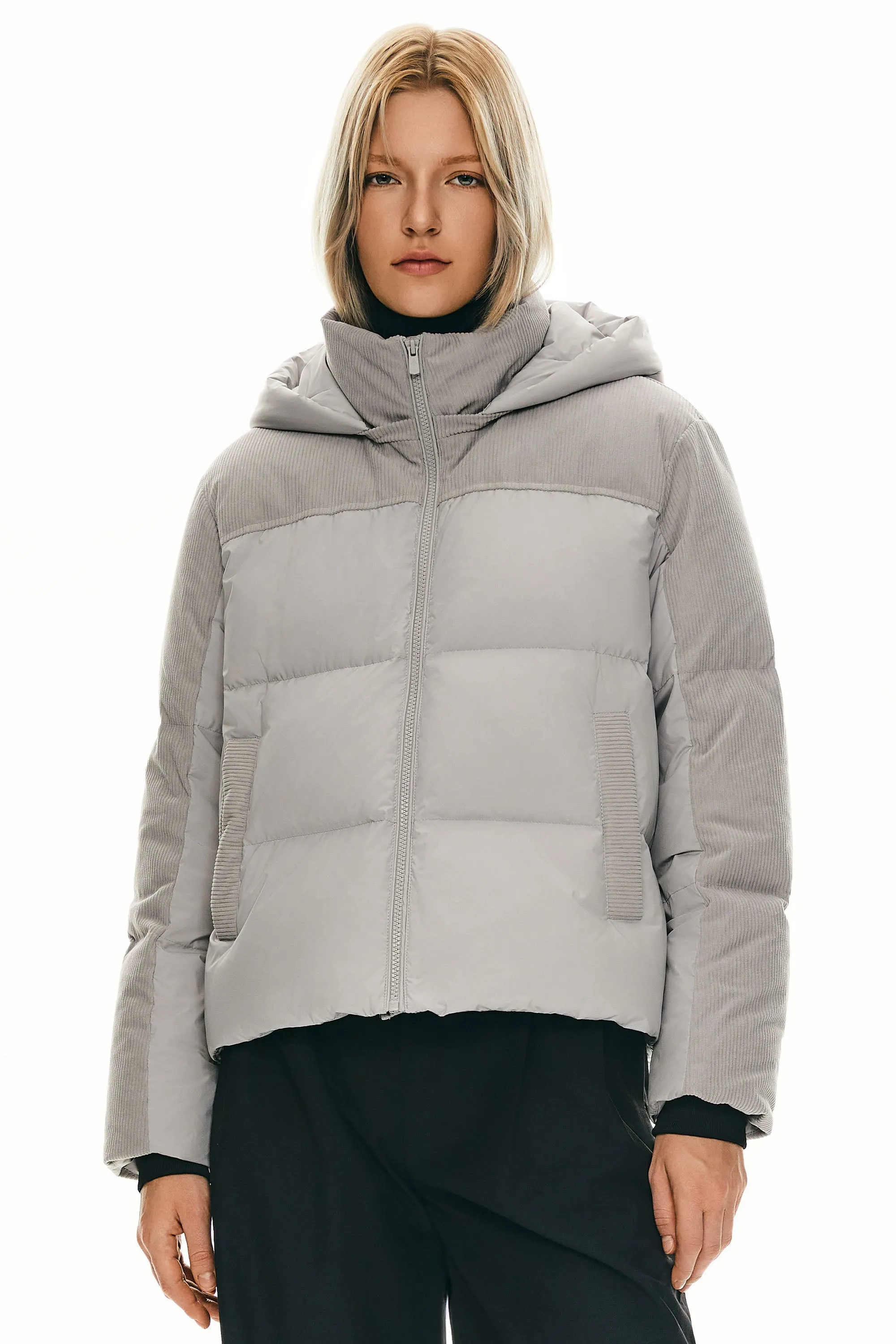 Cropped Puffer Jacket Winter Hooded