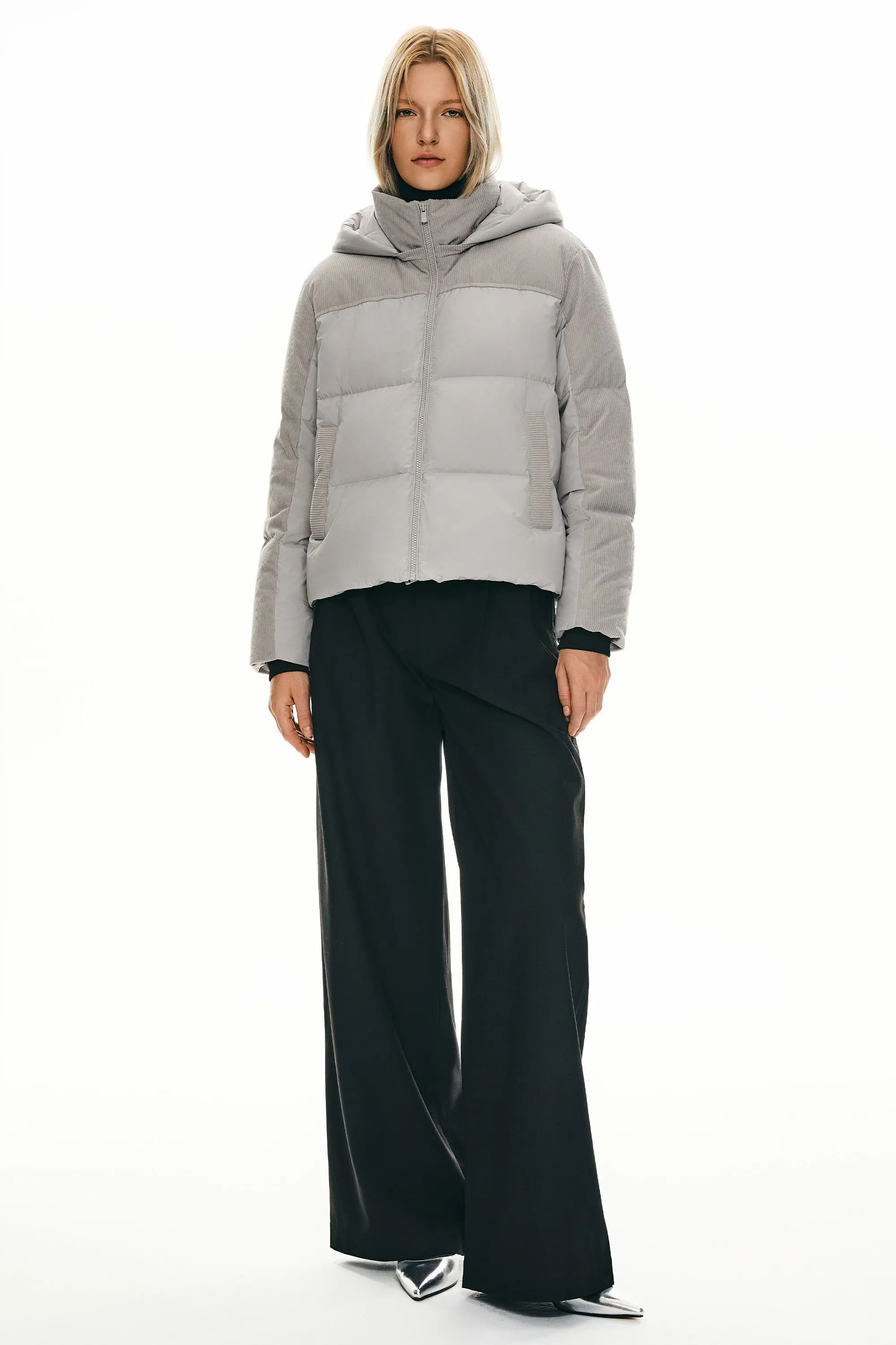 Cropped Puffer Jacket Winter Hooded