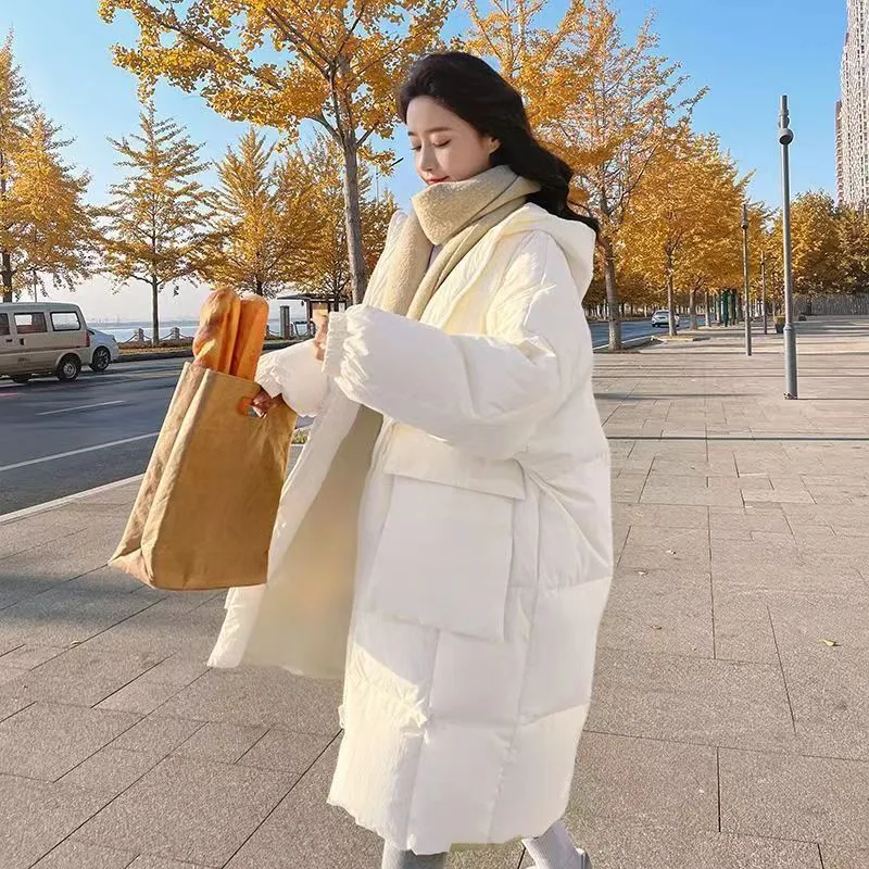 Down cotton clothes women's medium and long 2024 winter new Korean version loose cotton clothes thickened warm jacket tide