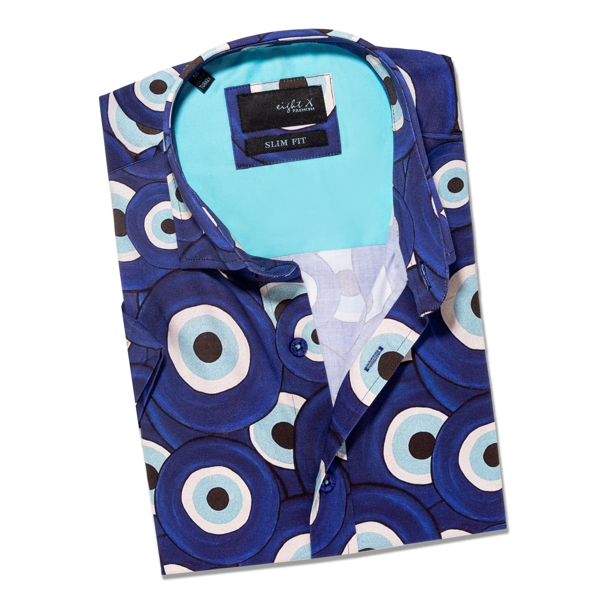 Evil Eye Short Sleeve Button Down Shirt