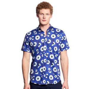 Evil Eye Short Sleeve Button Down Shirt