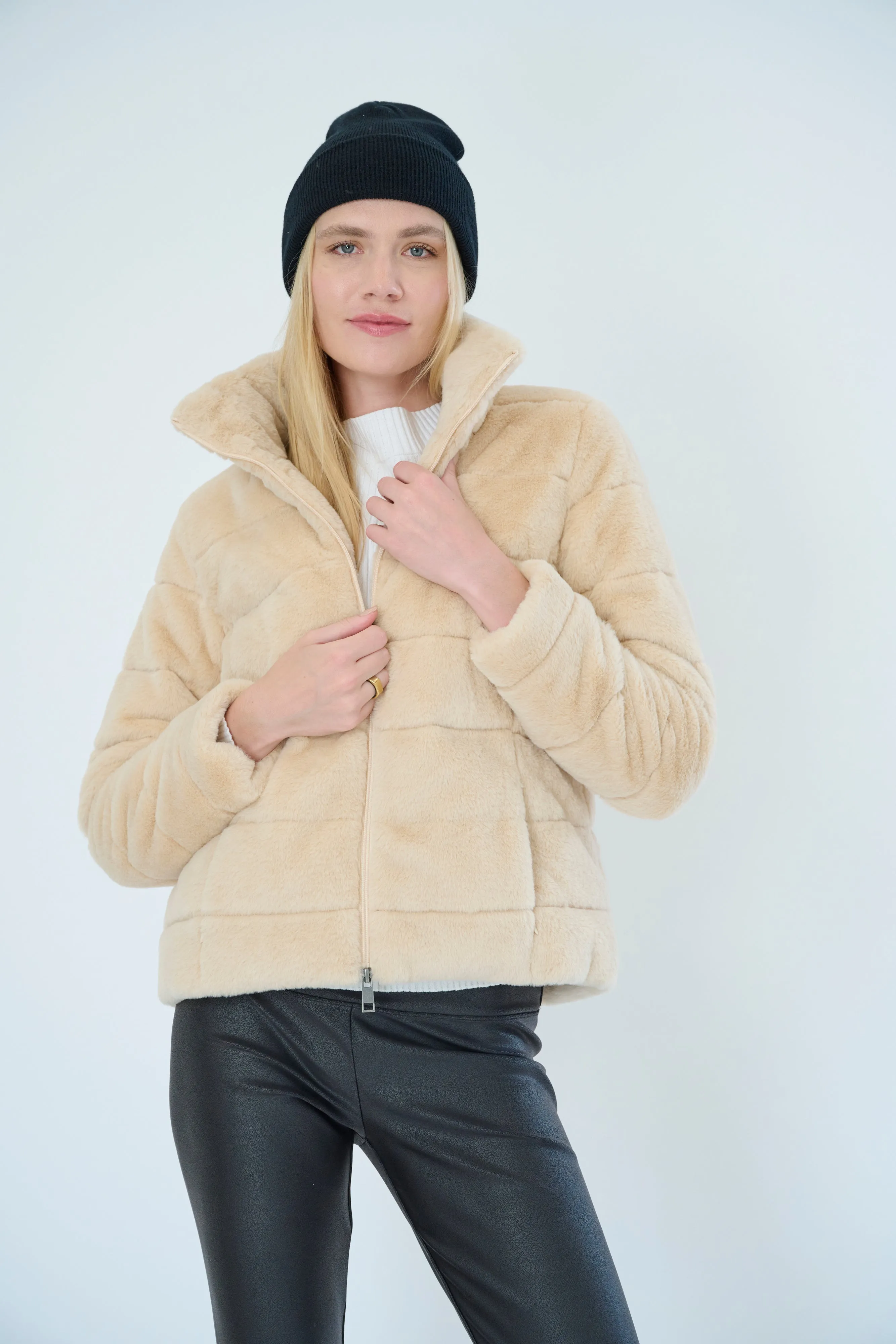 Faux Fur Quilted Jacket