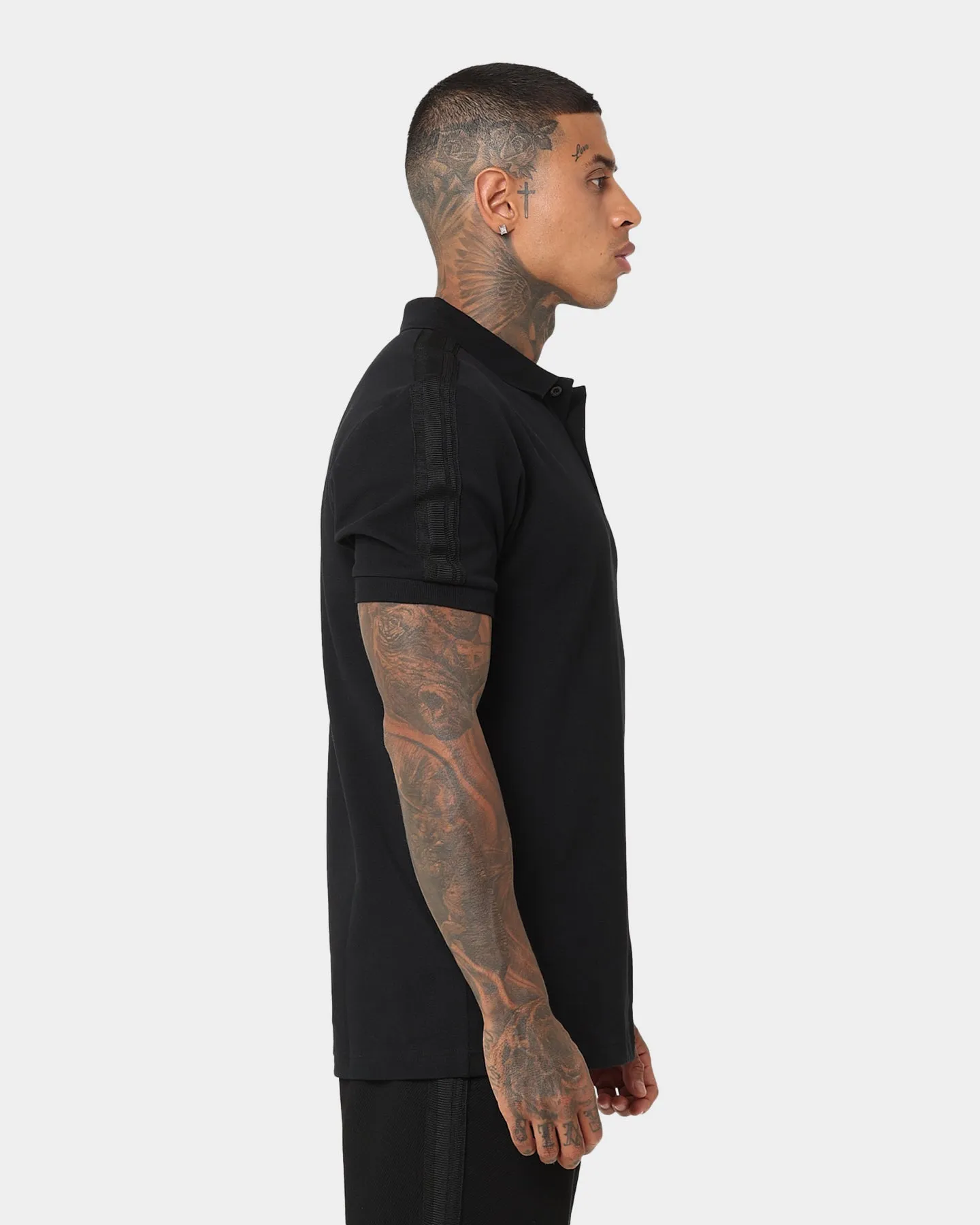 Fred Perry Knitted Tape Polo T-Shirt Black