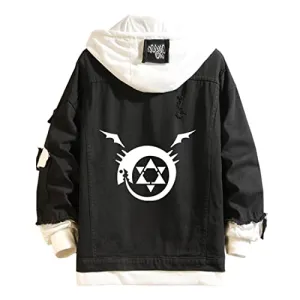 Fullmetal Jeans Jacket Anime Edward Coat Small Black