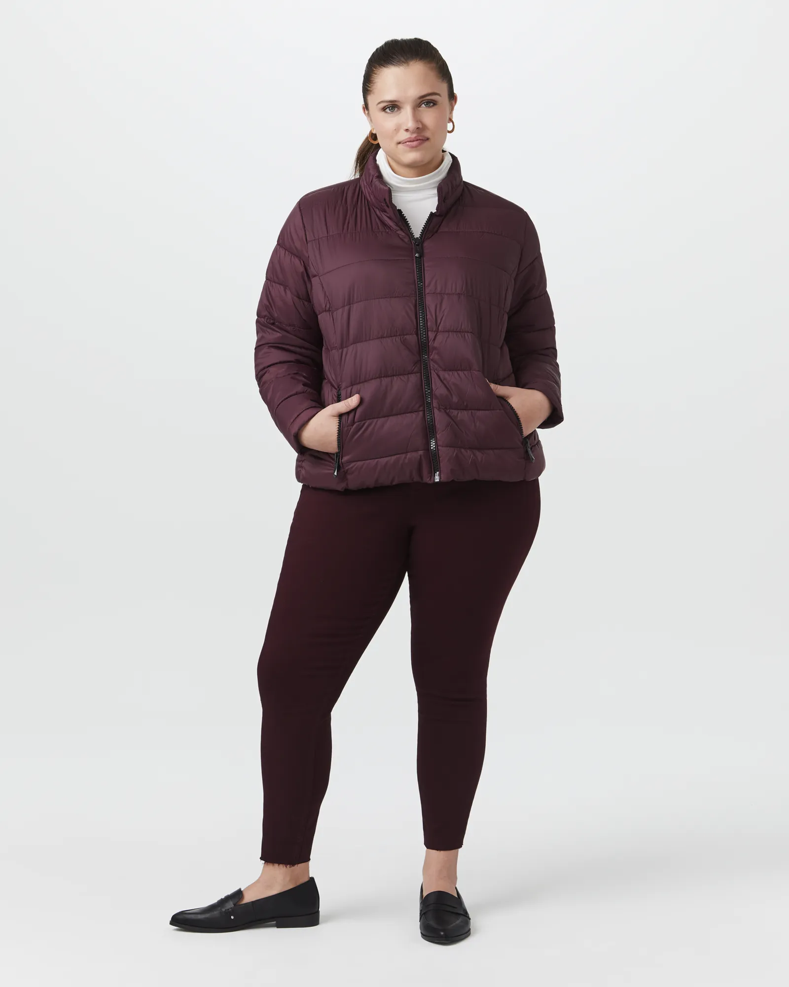 Gina Packable Puffer Jacket | Burgundy