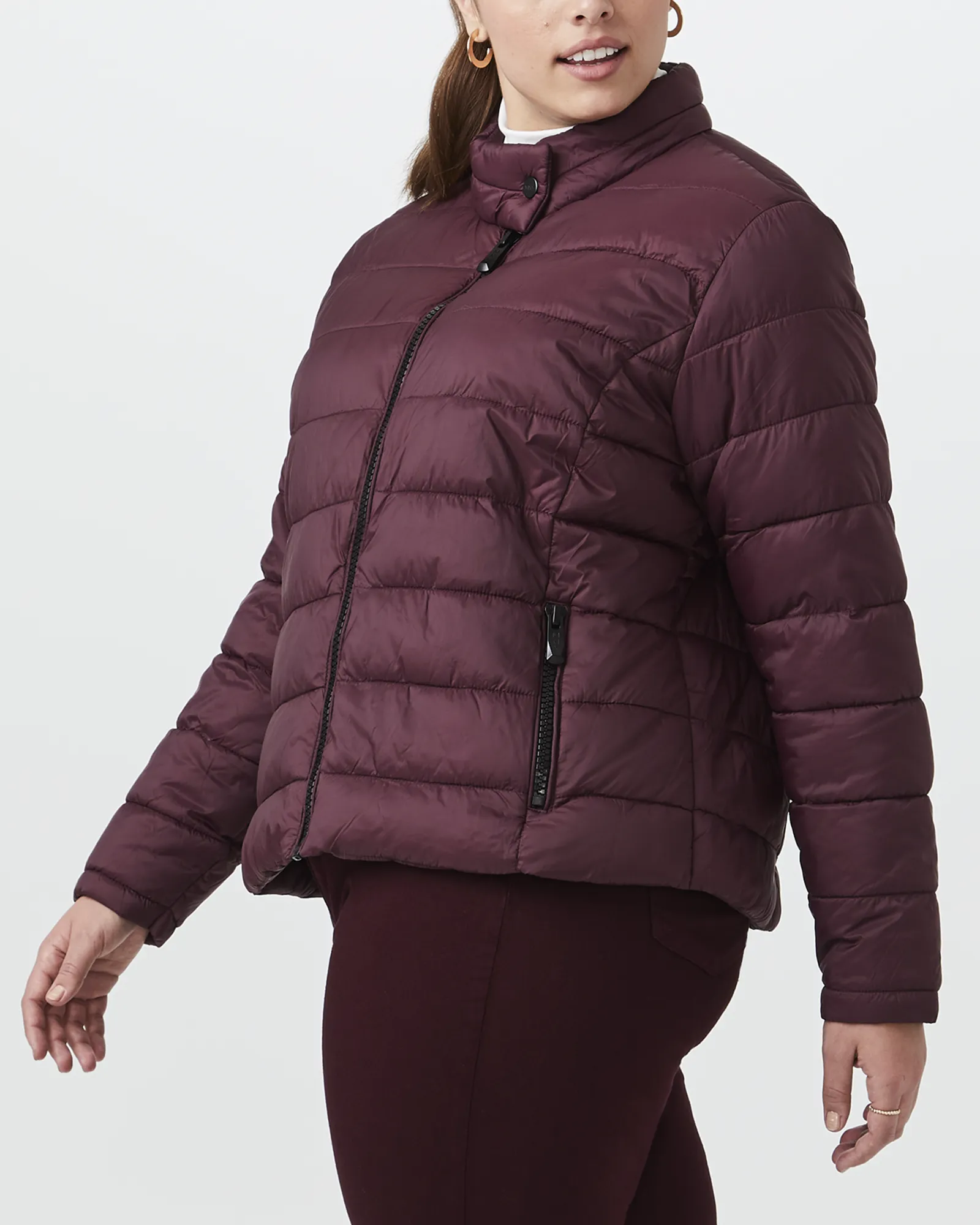 Gina Packable Puffer Jacket | Burgundy