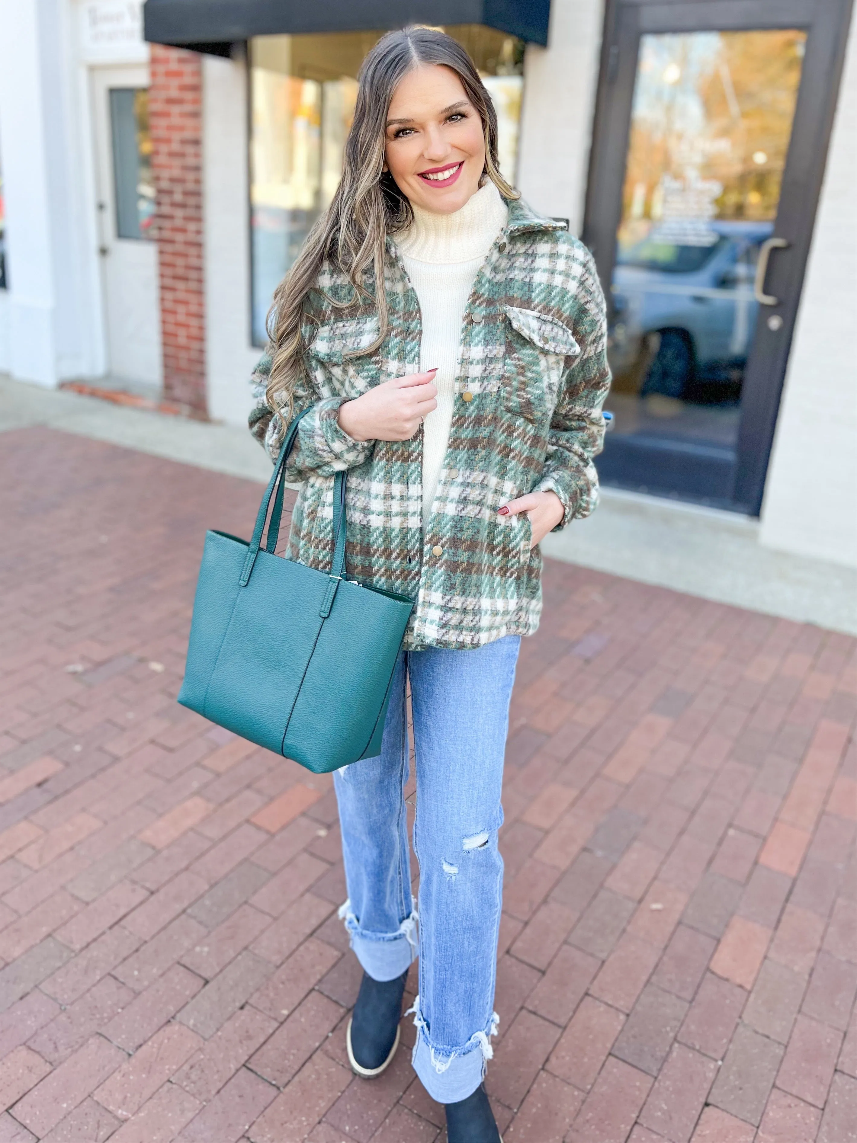 Green & Brown Plaid Jacket