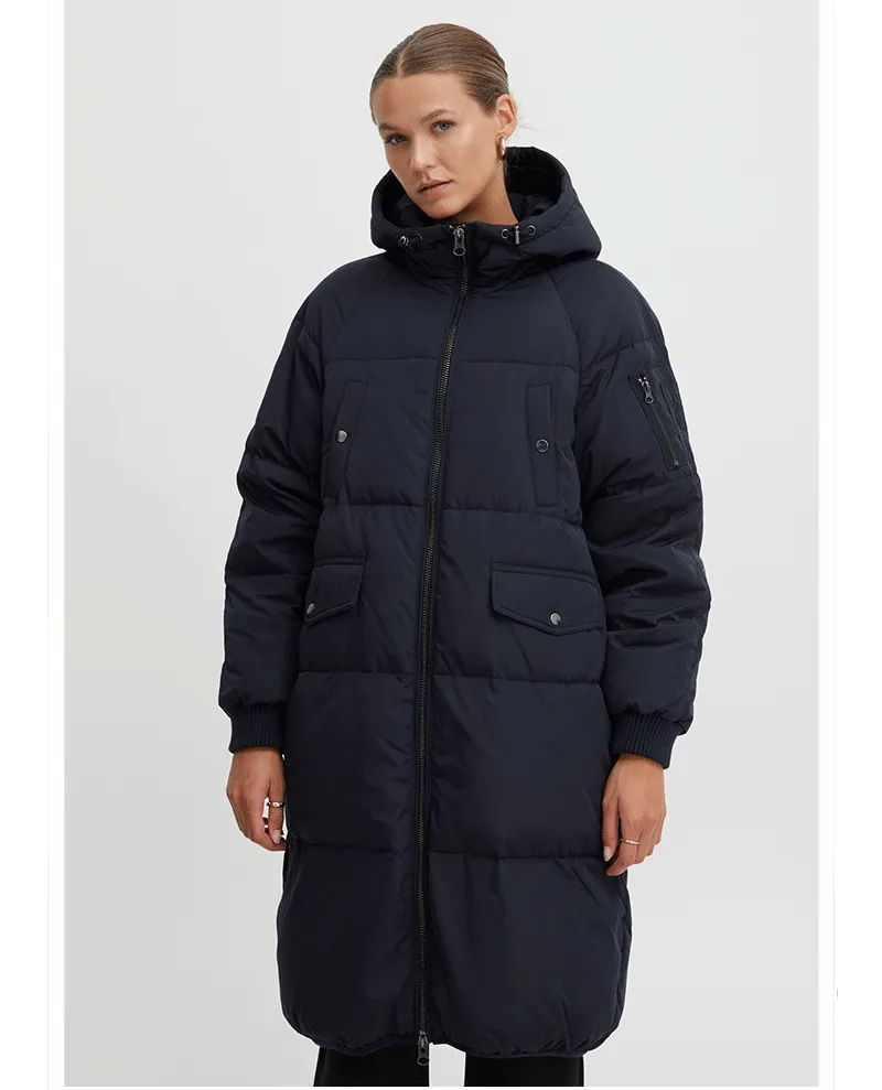 Ichi Bunala Navy Padded Coat