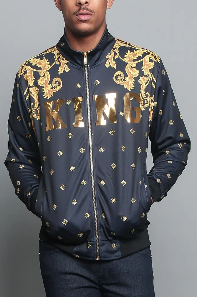 Jeweled Tiger King Zip Up Track Jacket