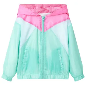 Kids' Hooded Jacket with Zip - Multicolour Patchwork - Size 128 (7-8 Years) - Durable, Water-Resistant & Comfortable