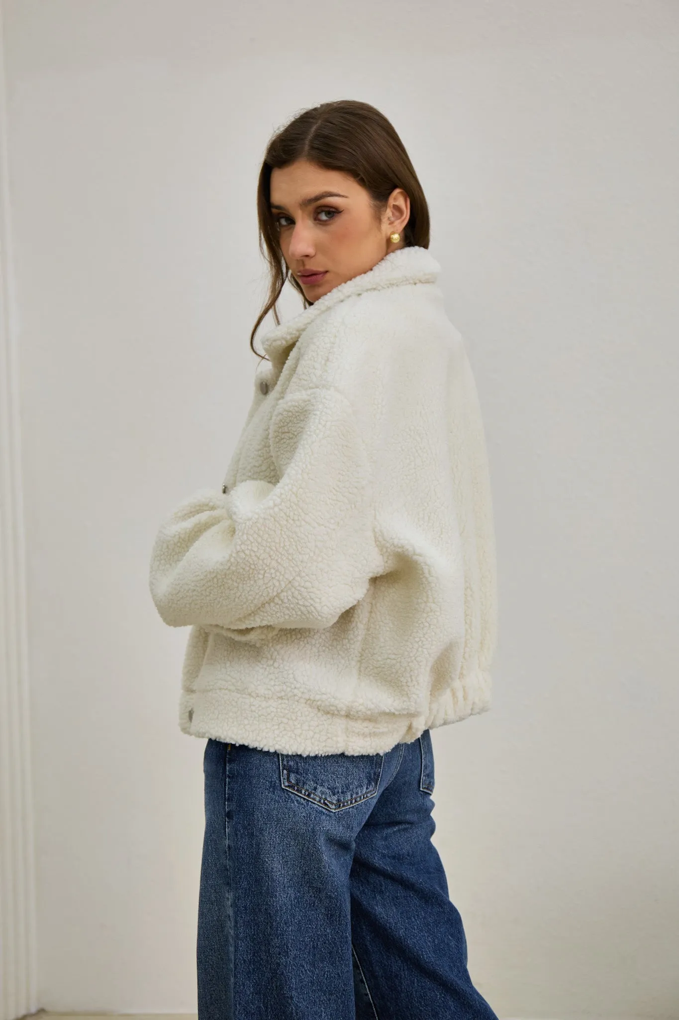 Kyla Off White Teddy Jacket