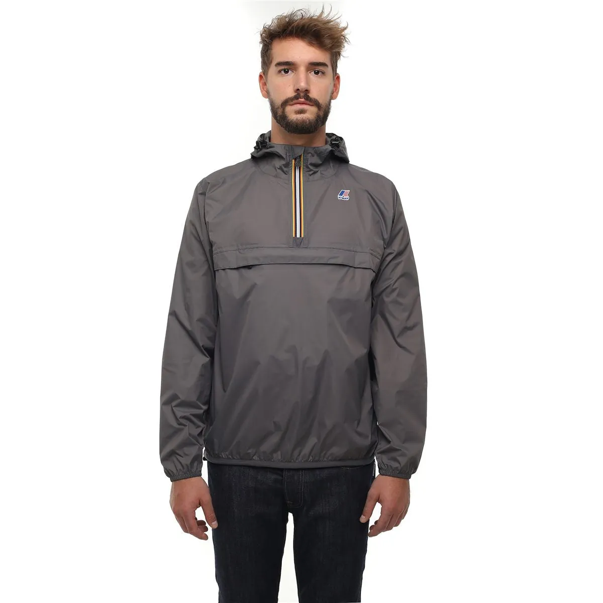 Leon - Packable Quarter Zip Rain Jacket in Grey Smoke