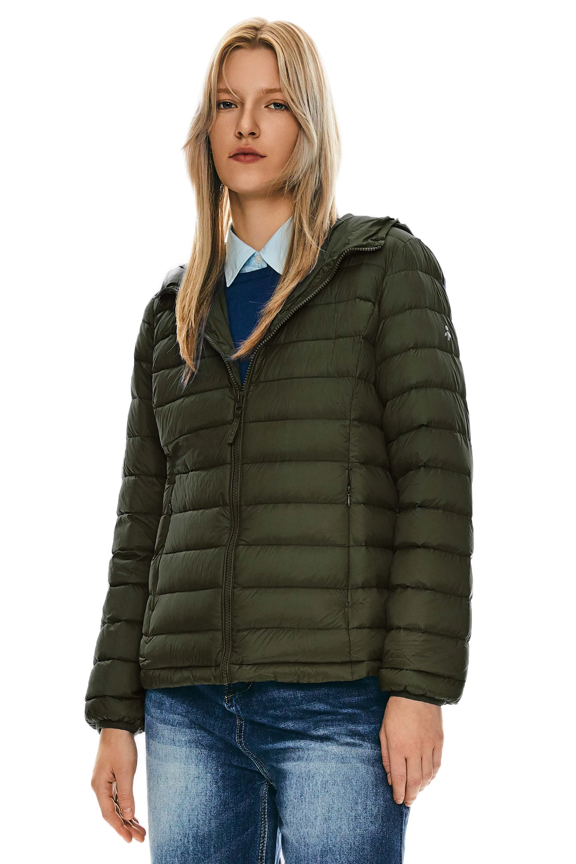 Lightweight Packable Down Jacket with Stand Collar