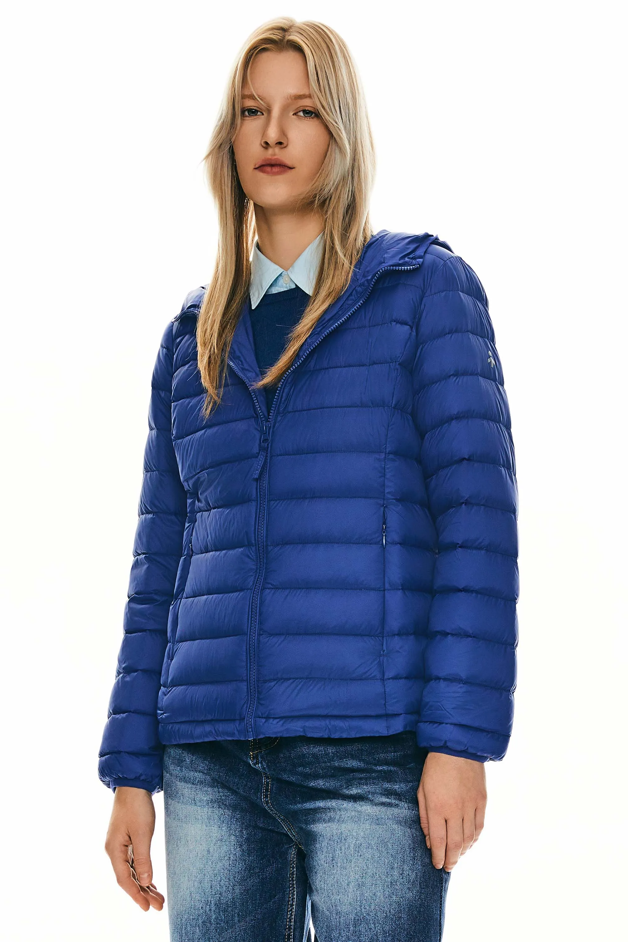 Lightweight Packable Down Jacket with Stand Collar