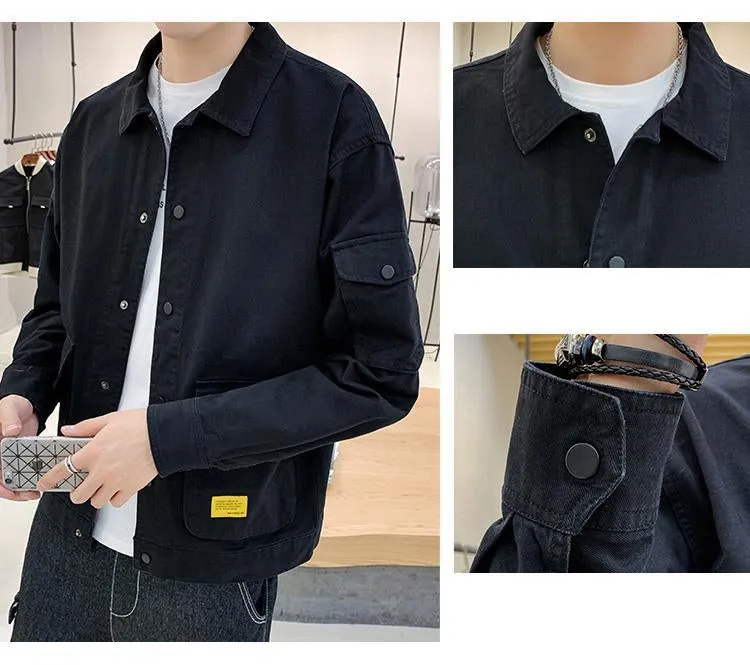 Men's Bomber Jacket Casual Clothes Korean Fashion Safari Style Jacket Multi-pocket 2022 New Men's Autumn Clothes Oversized Coat