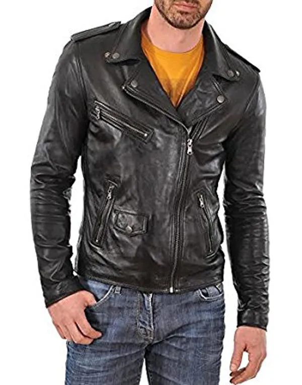 Men's Pure leather Jacket  Black