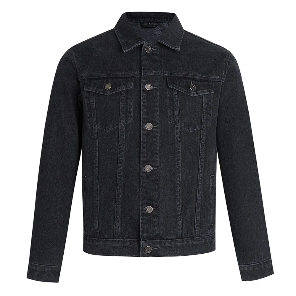 Mens Vintage Gothic Suffer Graphic Button Up Denim Jacket