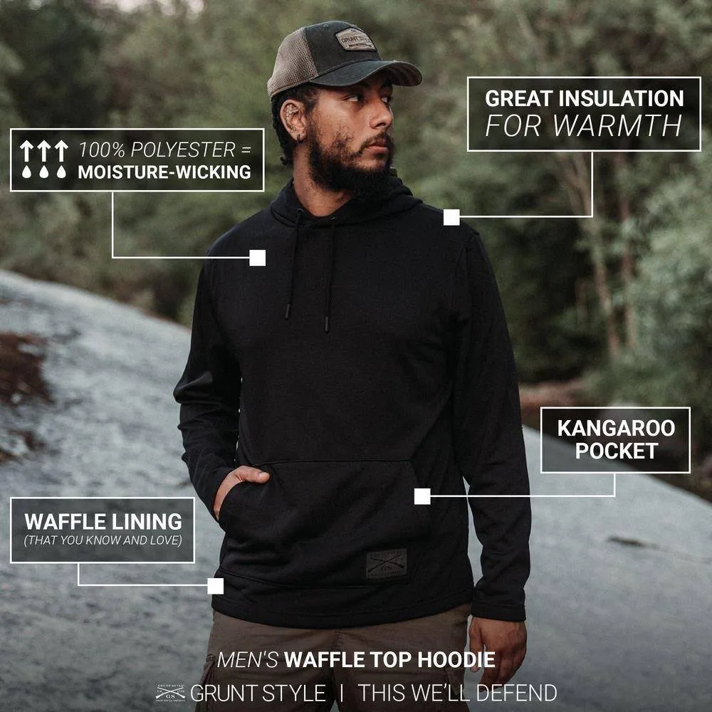 Men's Waffle Top Hoodie - Military Green