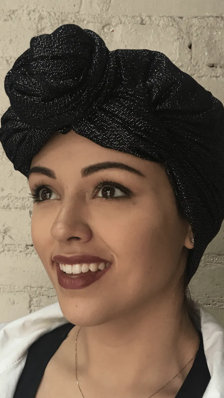 Miami Beach Sparkly Head Scarf Tichel Hijab Hair Wrap | Pre Tied Head Covering