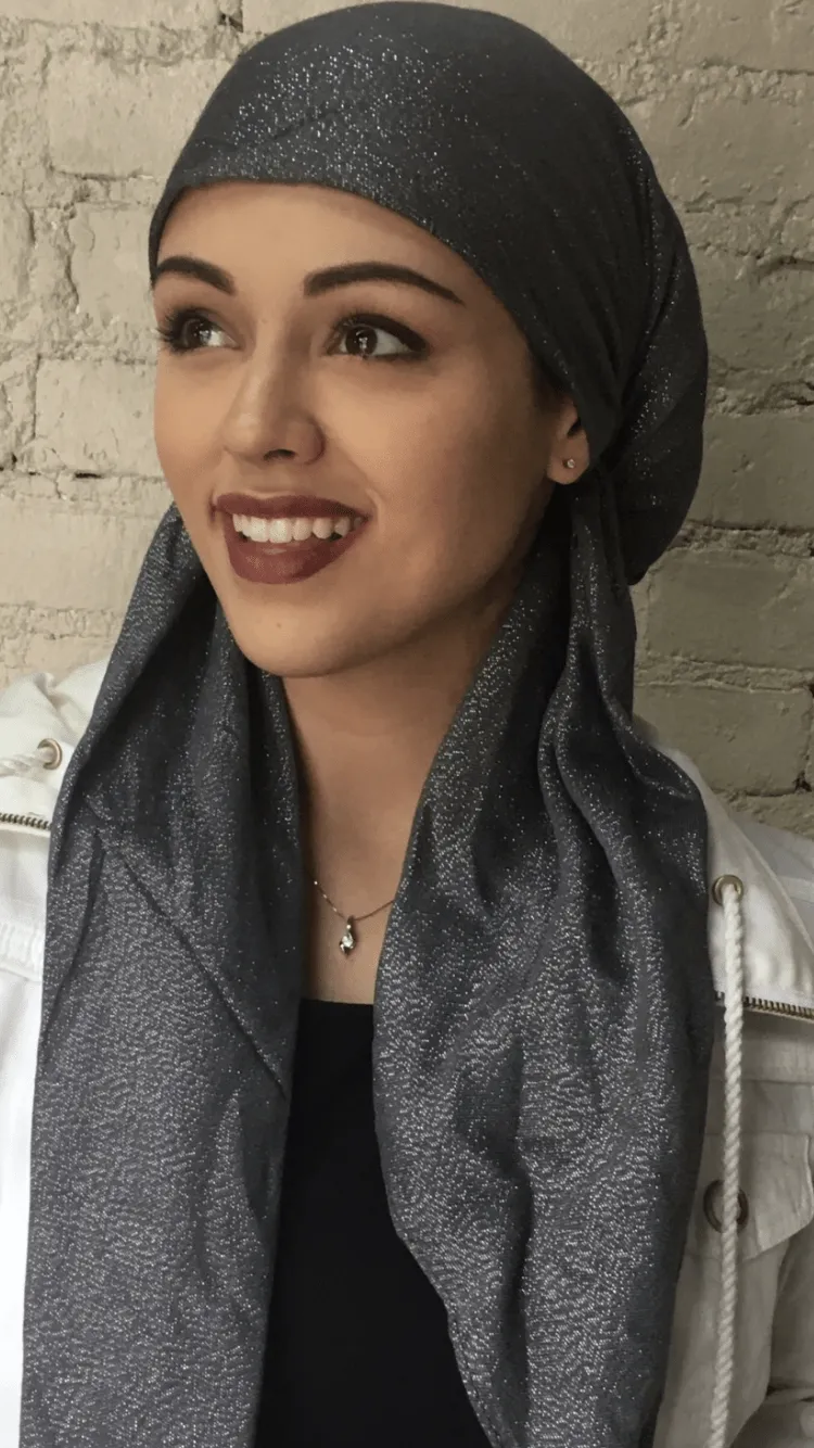 Miami Beach Sparkly Head Scarf Tichel Hijab Hair Wrap | Pre Tied Head Covering