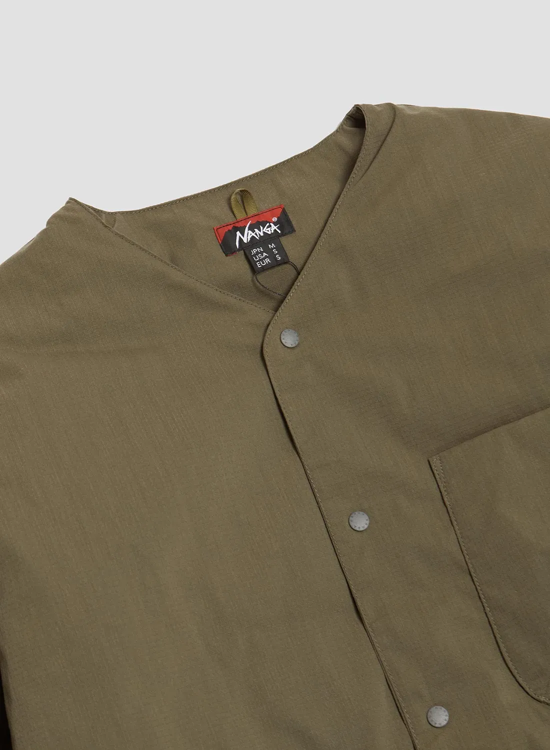 Nanga Hinoc Ripstop Inner Down Cardigan in Army Green