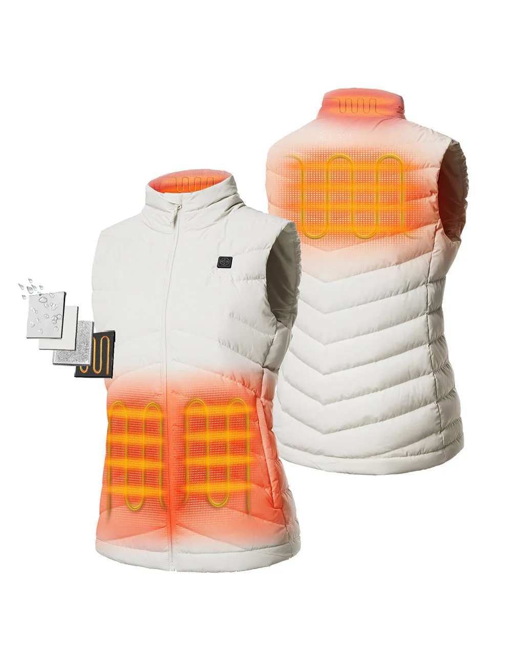 Womens Lightweight Heated Down Vest - Open Box