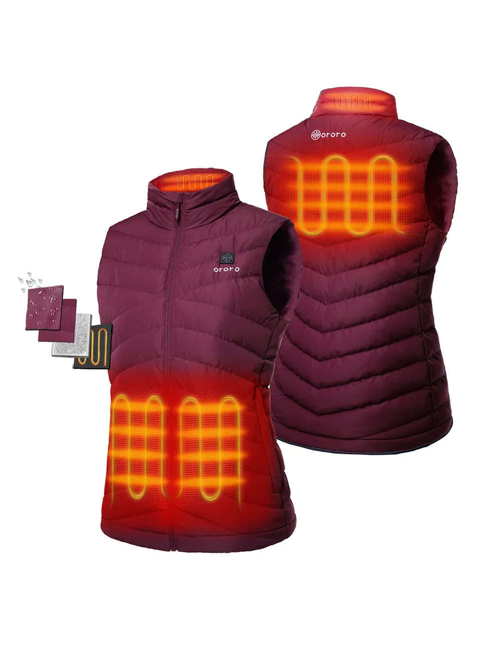 Womens Lightweight Heated Down Vest - Open Box