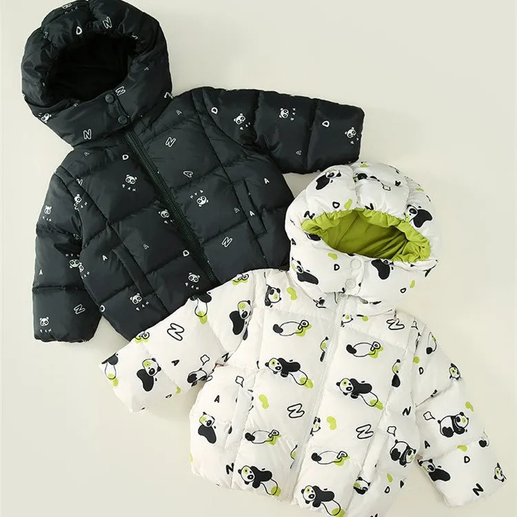 Panda Down Jacket for Kids – Available in Panda Beige and Panda Black