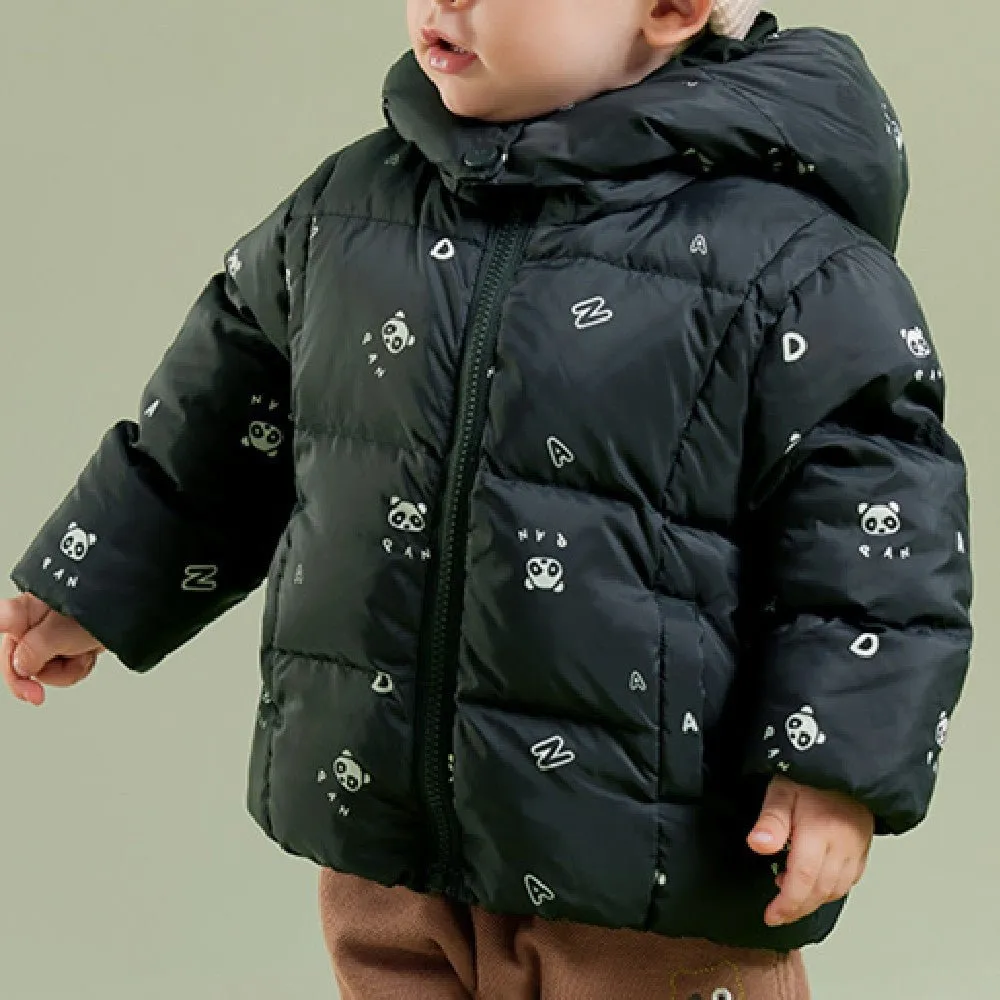 Panda Down Jacket for Kids – Available in Panda Beige and Panda Black