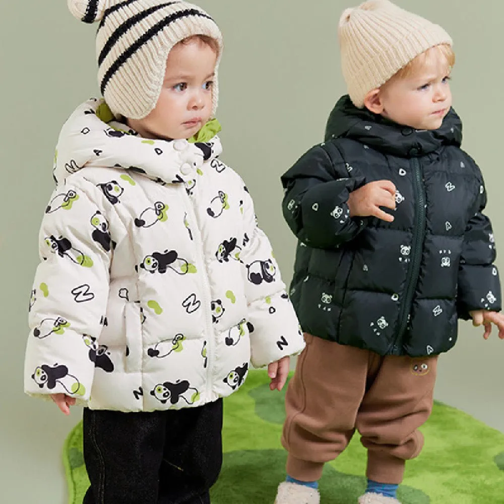 Panda Down Jacket for Kids – Available in Panda Beige and Panda Black