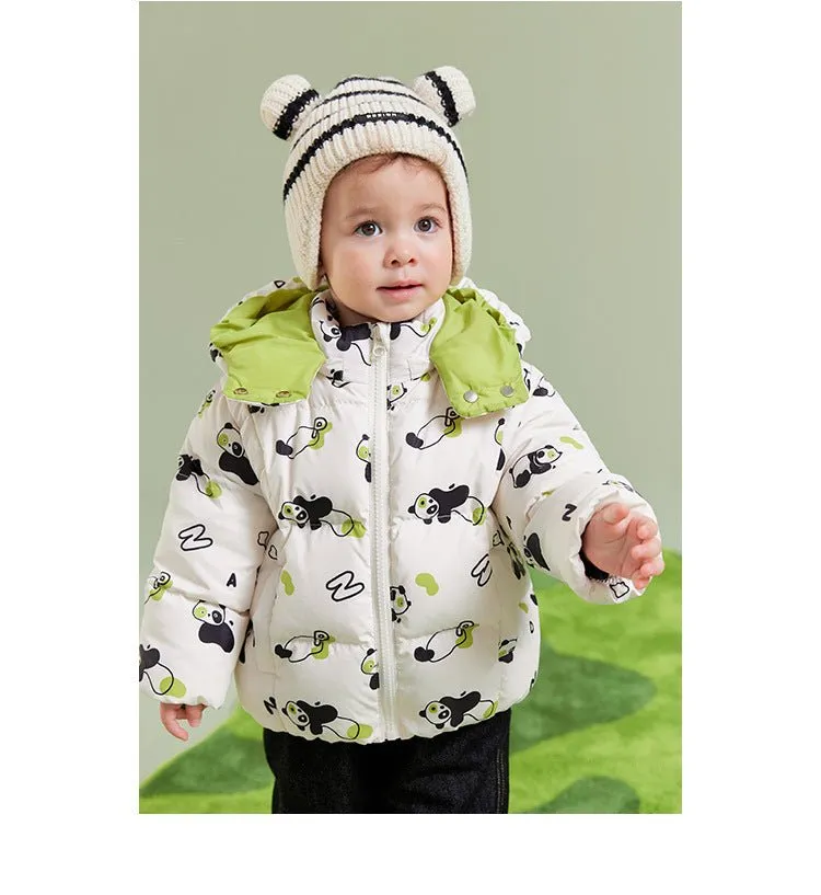 Panda Down Jacket for Kids – Available in Panda Beige and Panda Black