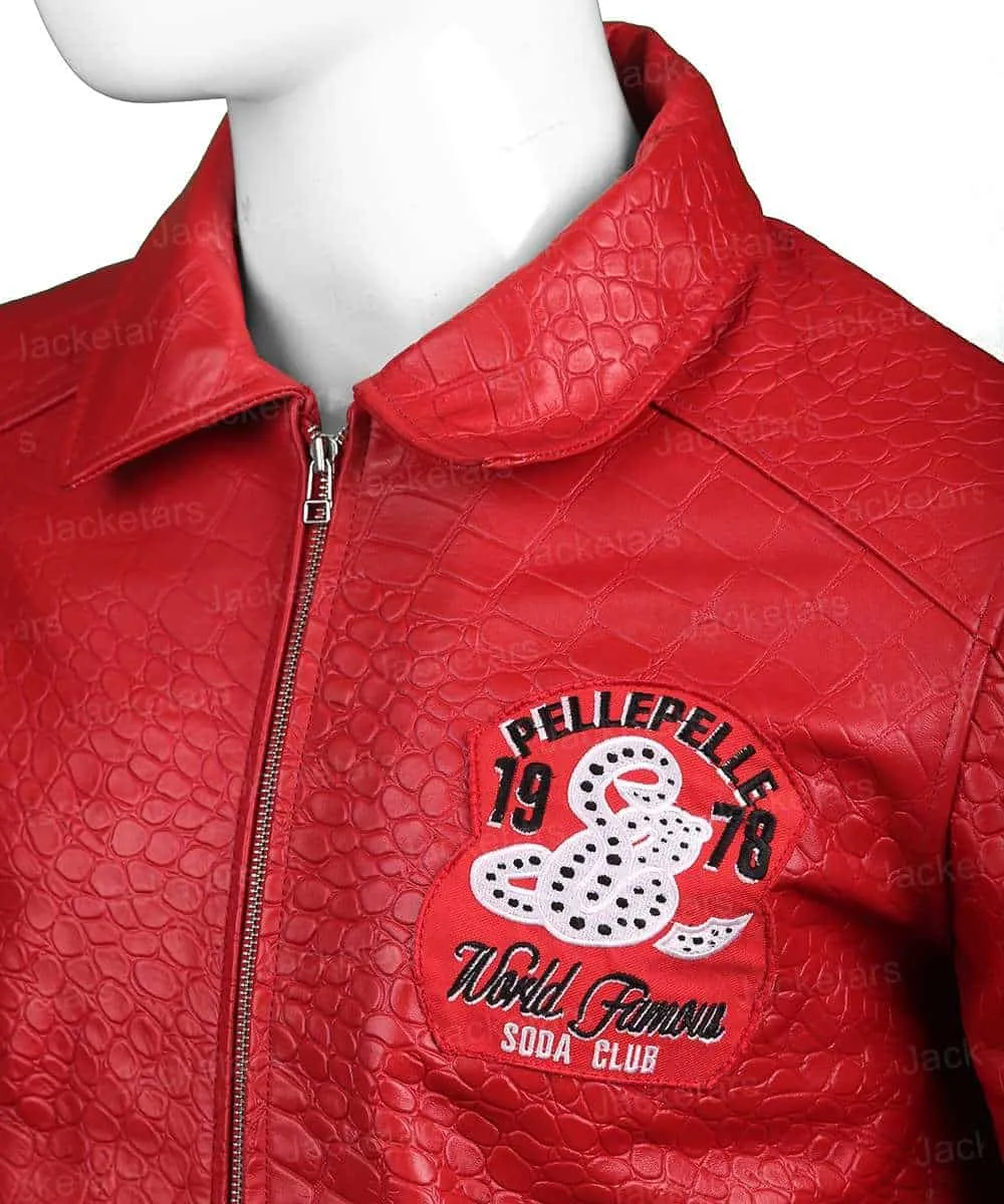 Pelle Pelle Soda Club Red Leather Bomber Jacket