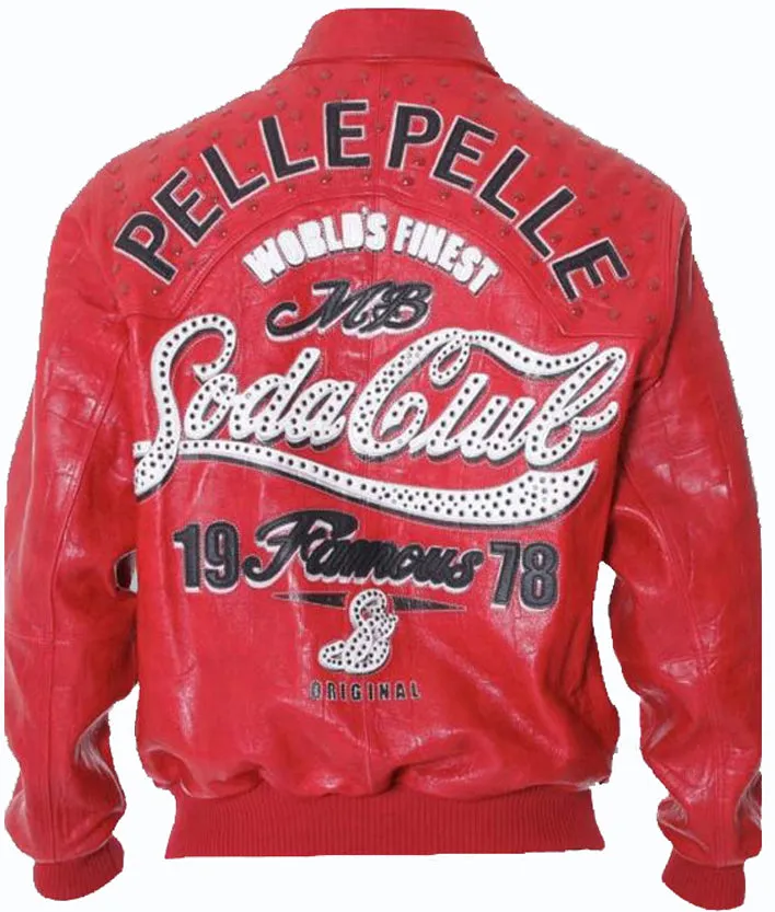 Pelle Pelle Soda Club Red Leather Bomber Jacket