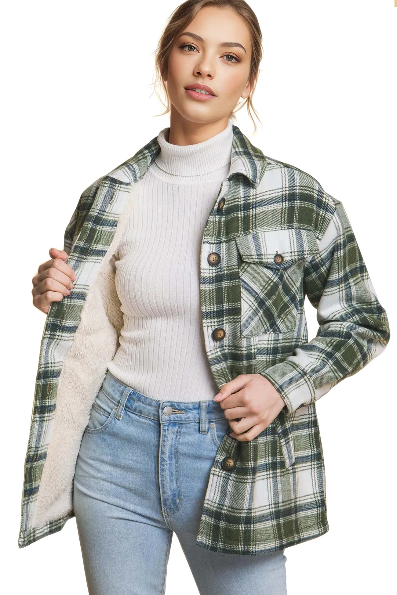 Plaid Sherpa Flannel Shacket