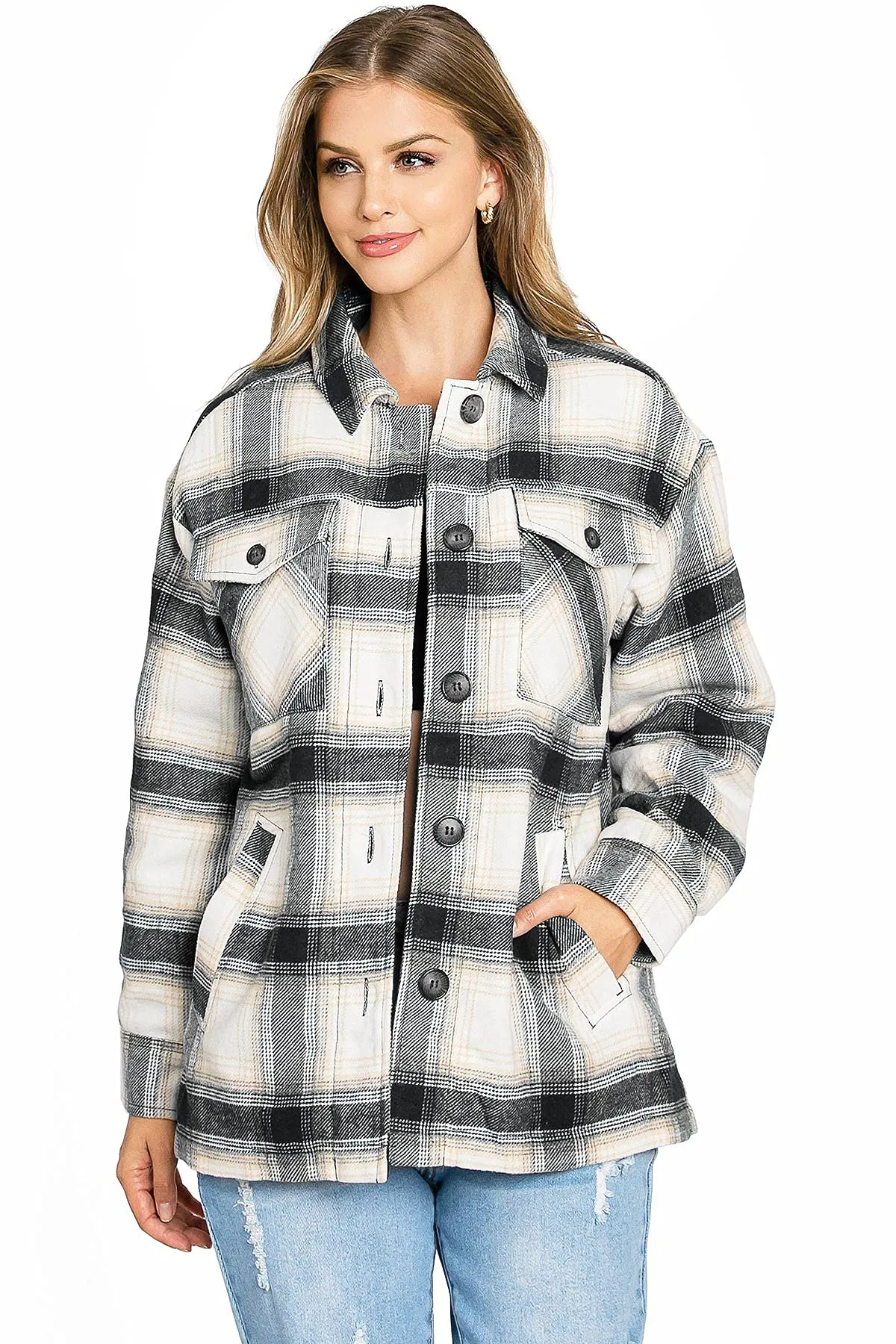 Plaid Sherpa Flannel Shacket