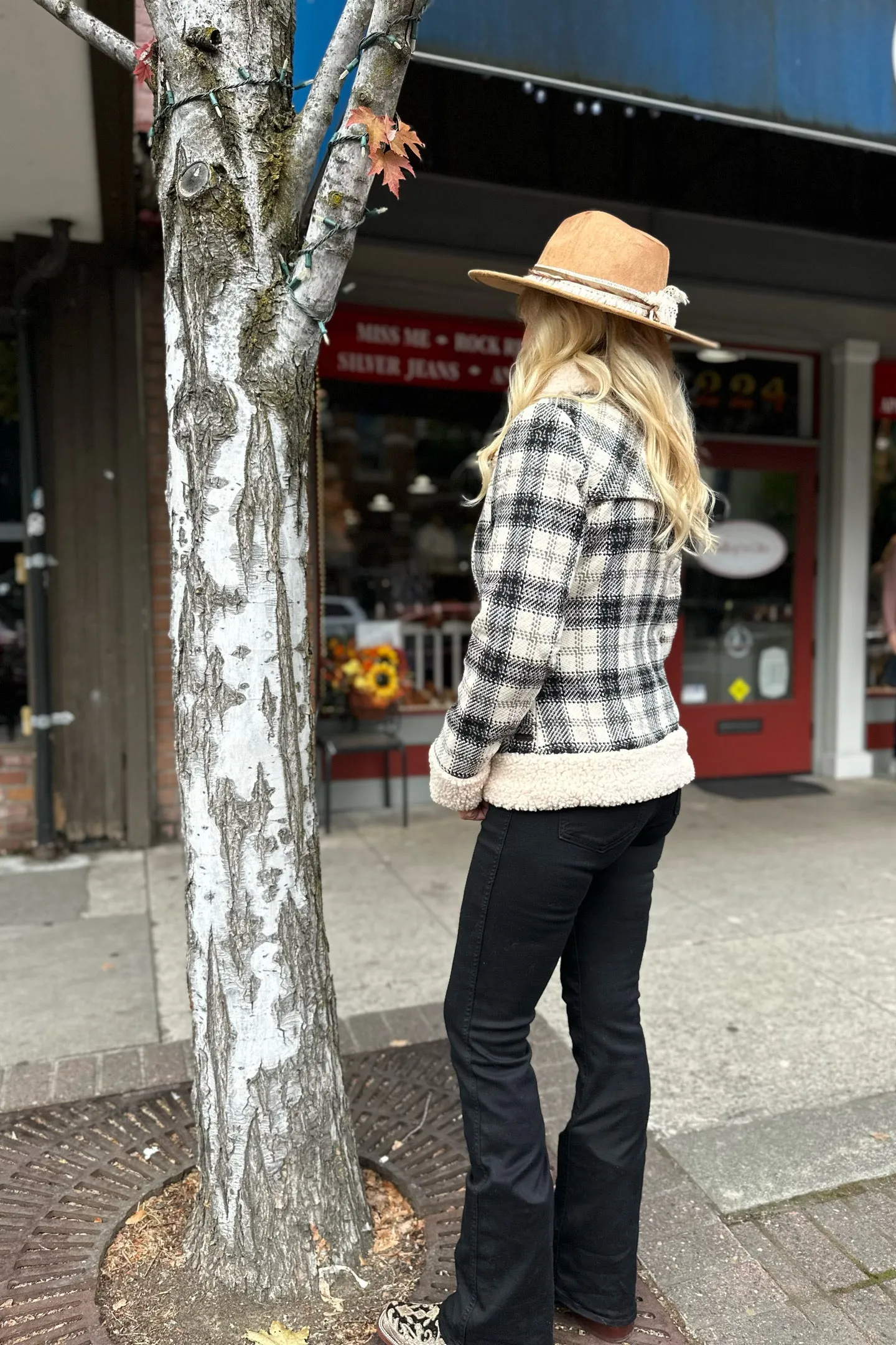 Plaid Wool & Berber Classic Jacket from Powder River Outfitters by Panhandle